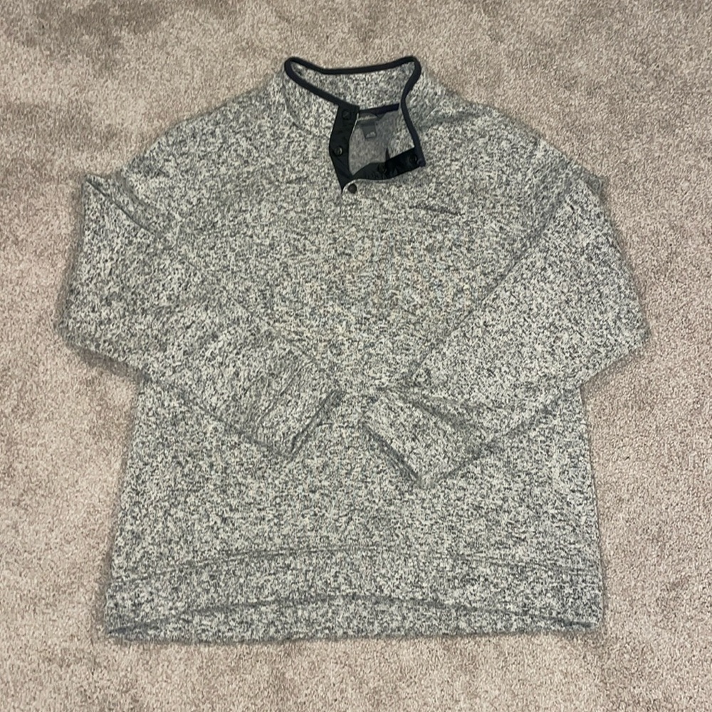 EDDIE BAUER MENS FLEECE SNAP-FRONT PULLOVER XXL